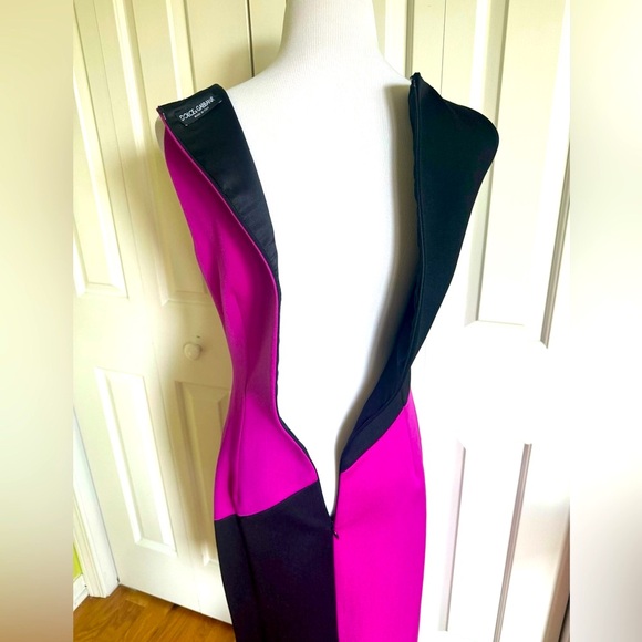 DOLCE &GABBANA Black/Fuchsia Cocktail Dress 8/44 - Picture 5 of 9